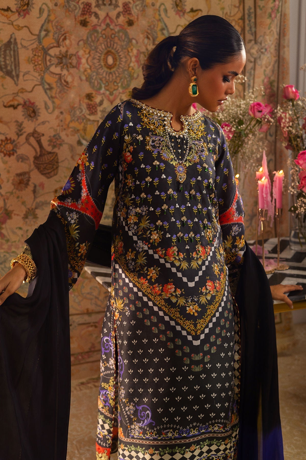 Annus Abrar | Lime Luxe Silk | Anya - House Of Hania