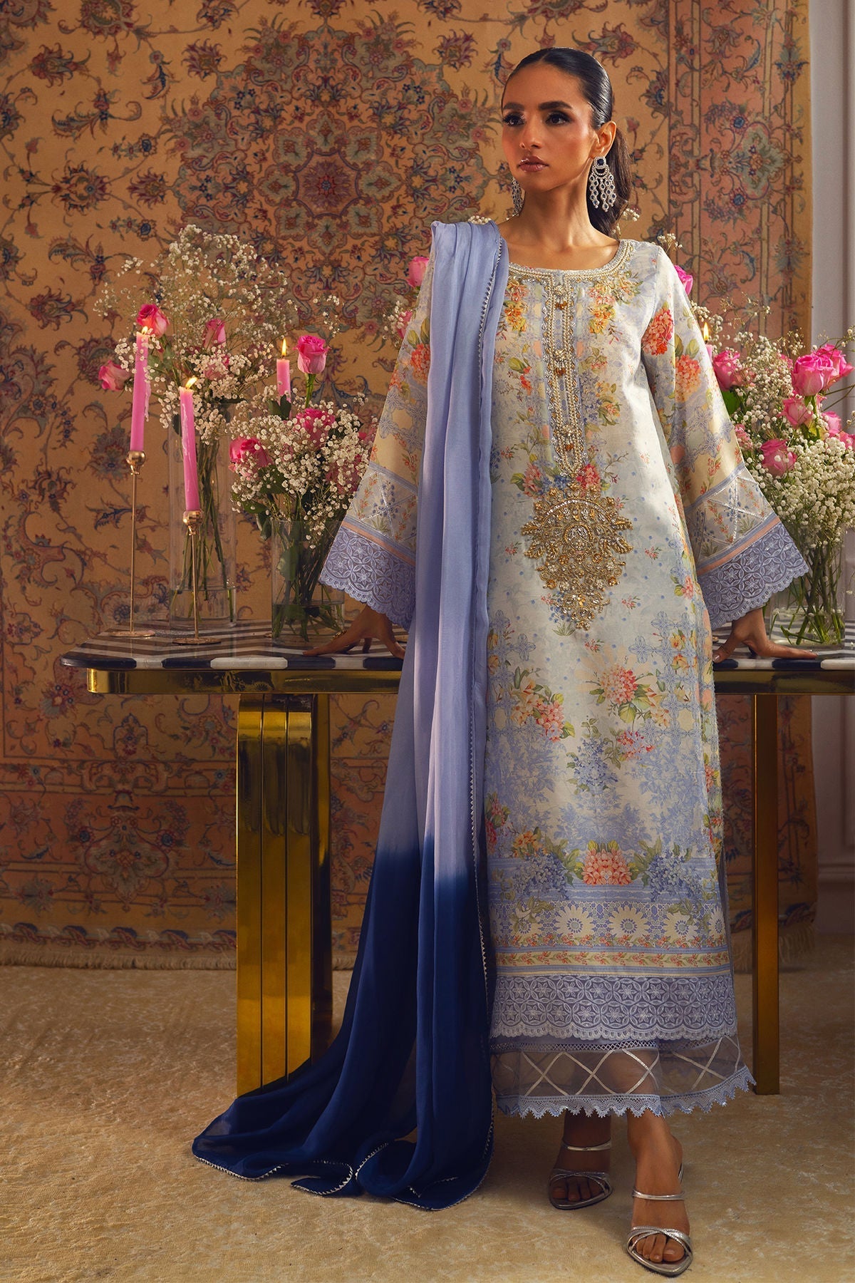 Annus Abrar | Lime Luxe Silk |  Elmira - House Of Hania