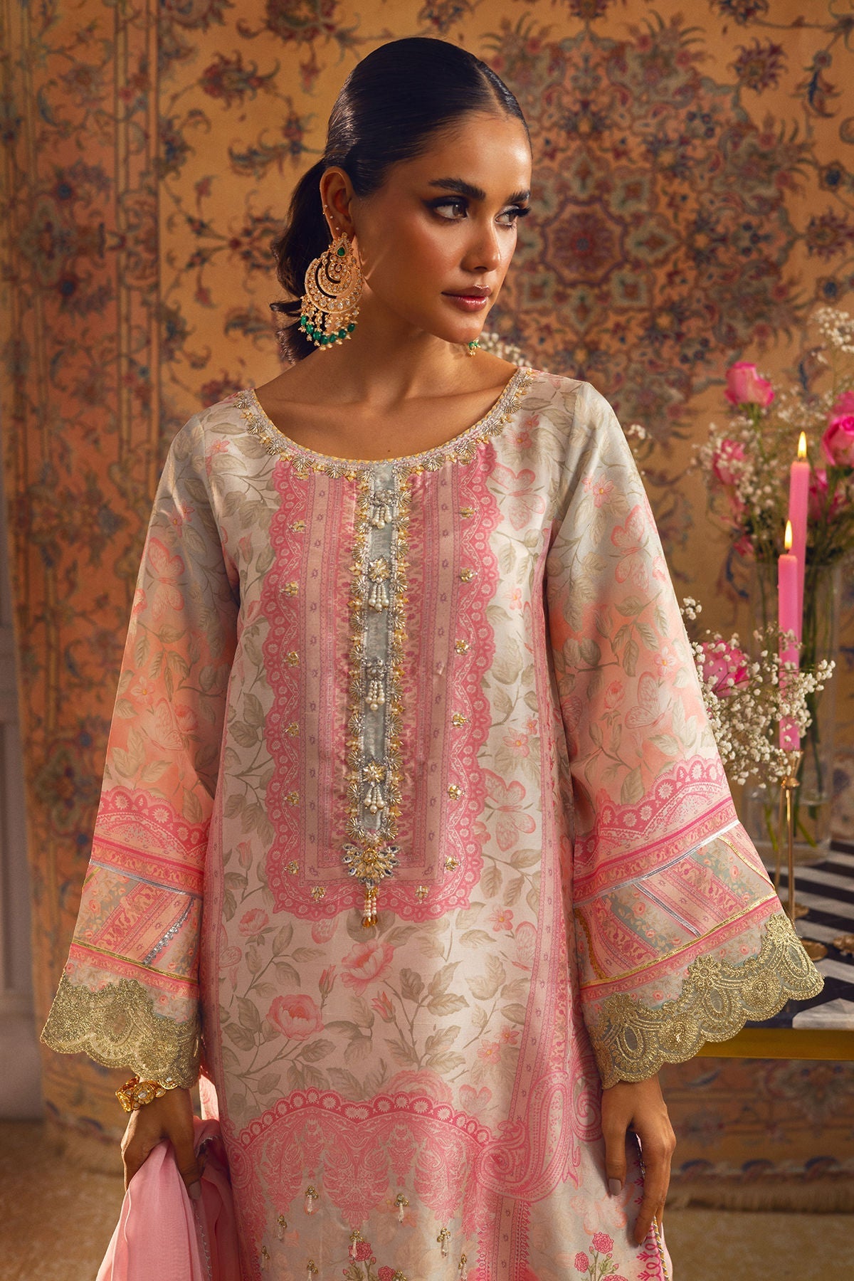 Annus Abrar | Lime Luxe Silk | Kira - House Of Hania
