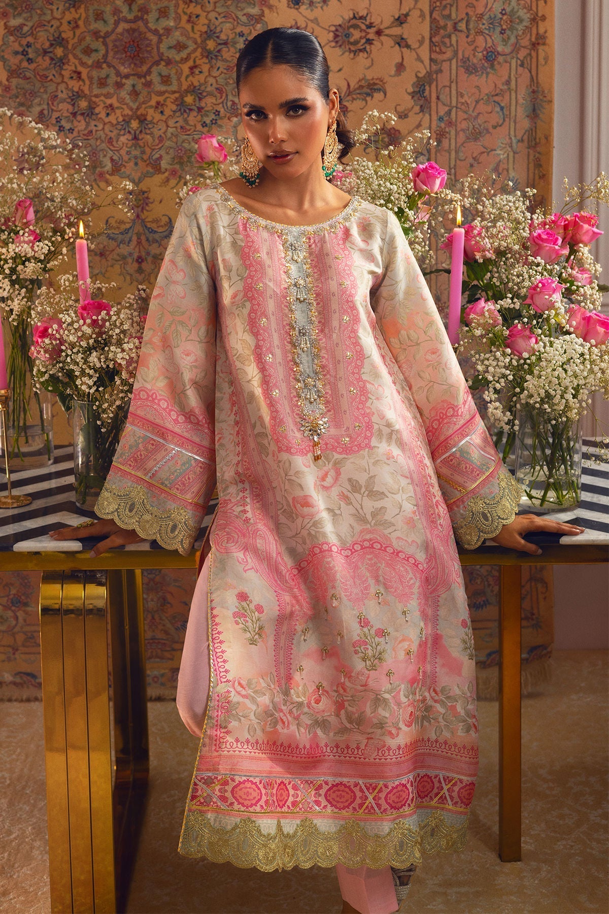 Annus Abrar | Lime Luxe Silk | Kira - House Of Hania