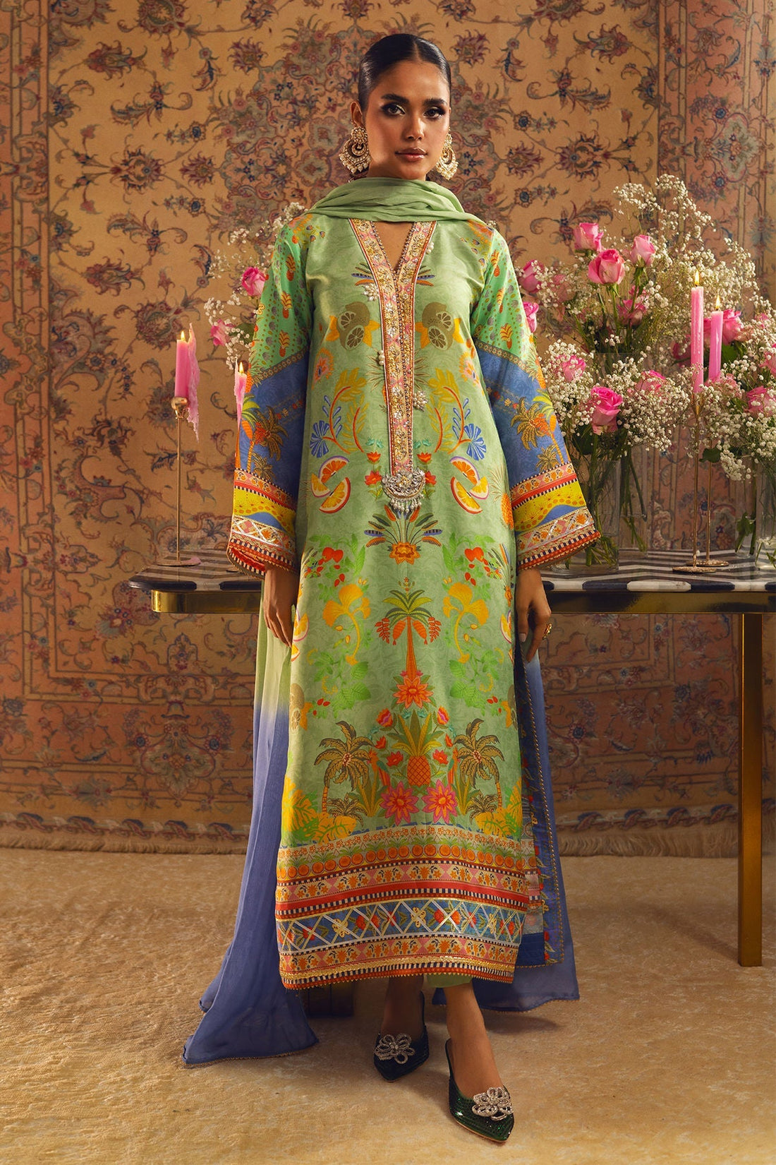 Annus Abrar | Lime Luxe Silk |   Limya - House Of Hania