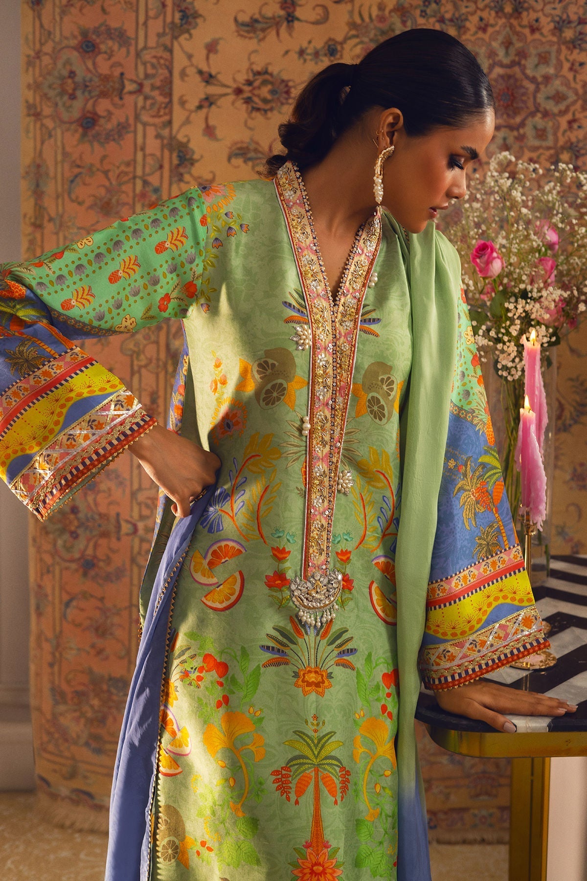 Annus Abrar | Lime Luxe Silk |   Limya - House Of Hania