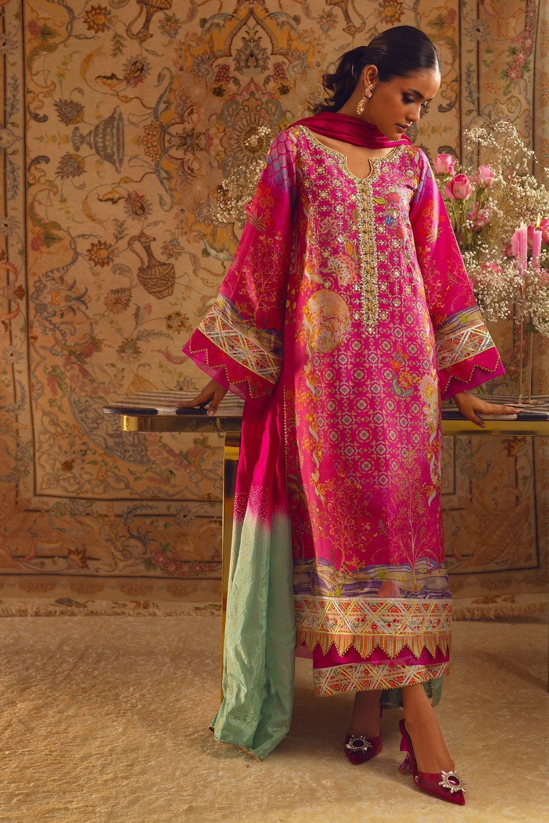 Annus Abrar | Lime Luxe Silk | Misaka - House Of Hania