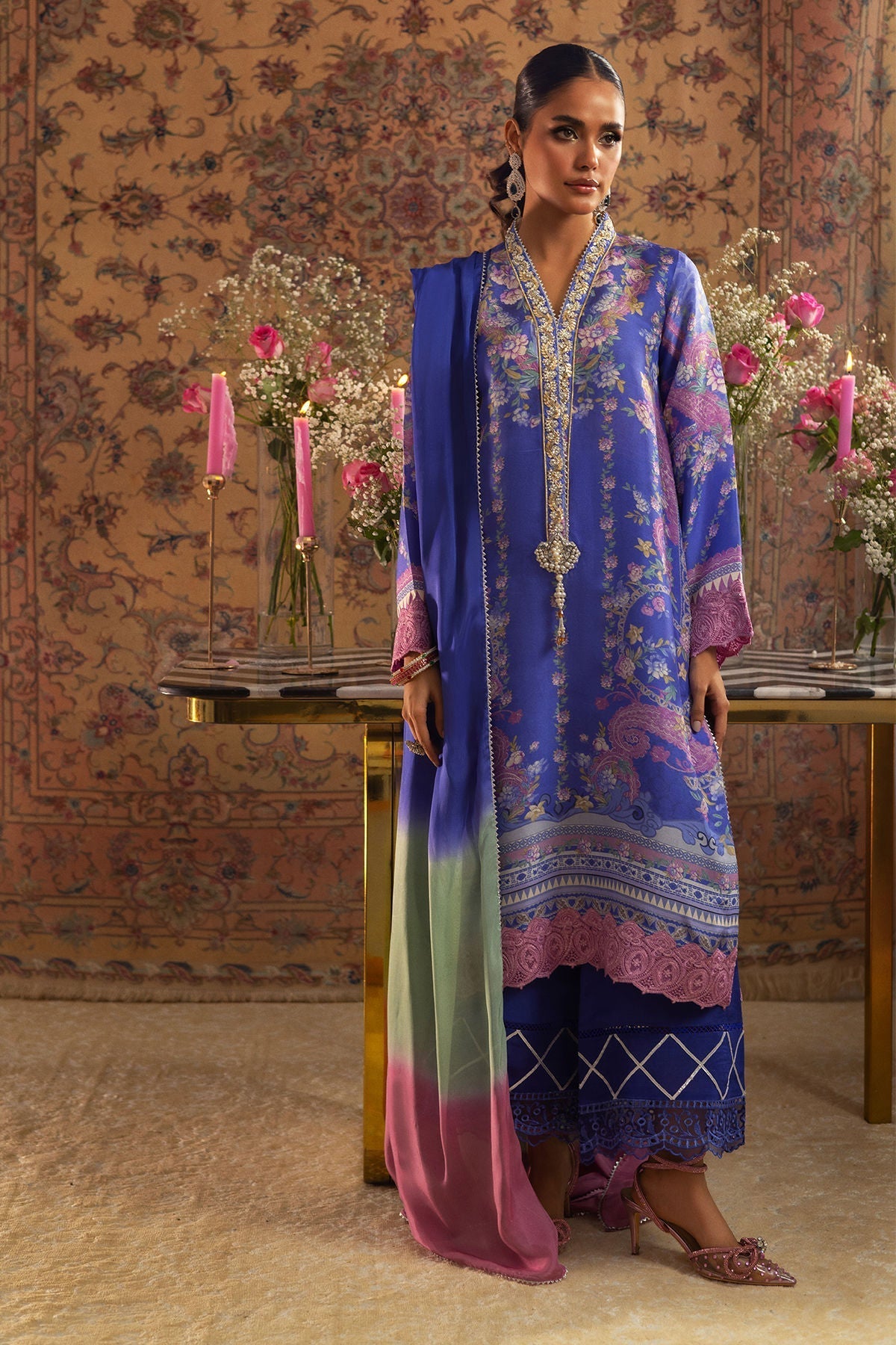 Annus Abrar | Lime Luxe Silk |  Natalya - House Of Hania