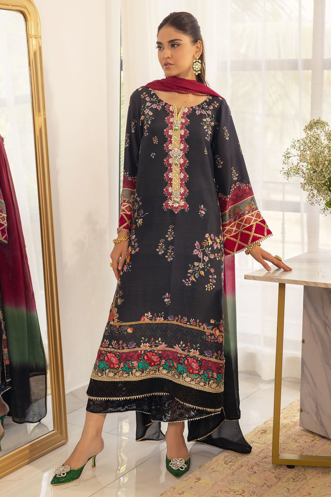 Annus Abrar | Luxe Silk Pret | BANIRA - SHIRT AND DUPATTA - House Of Hania