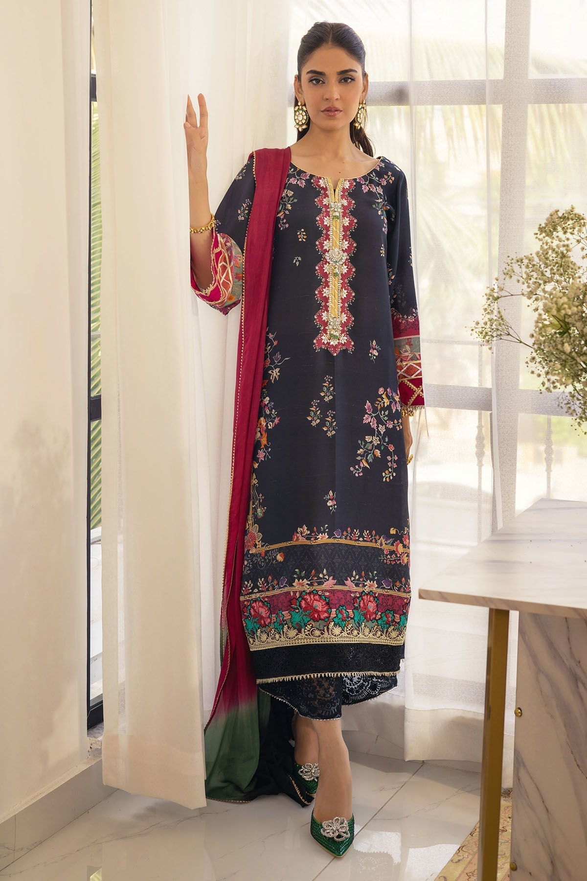 Annus Abrar | Luxe Silk Pret | BANIRA - SHIRT AND DUPATTA - House Of Hania