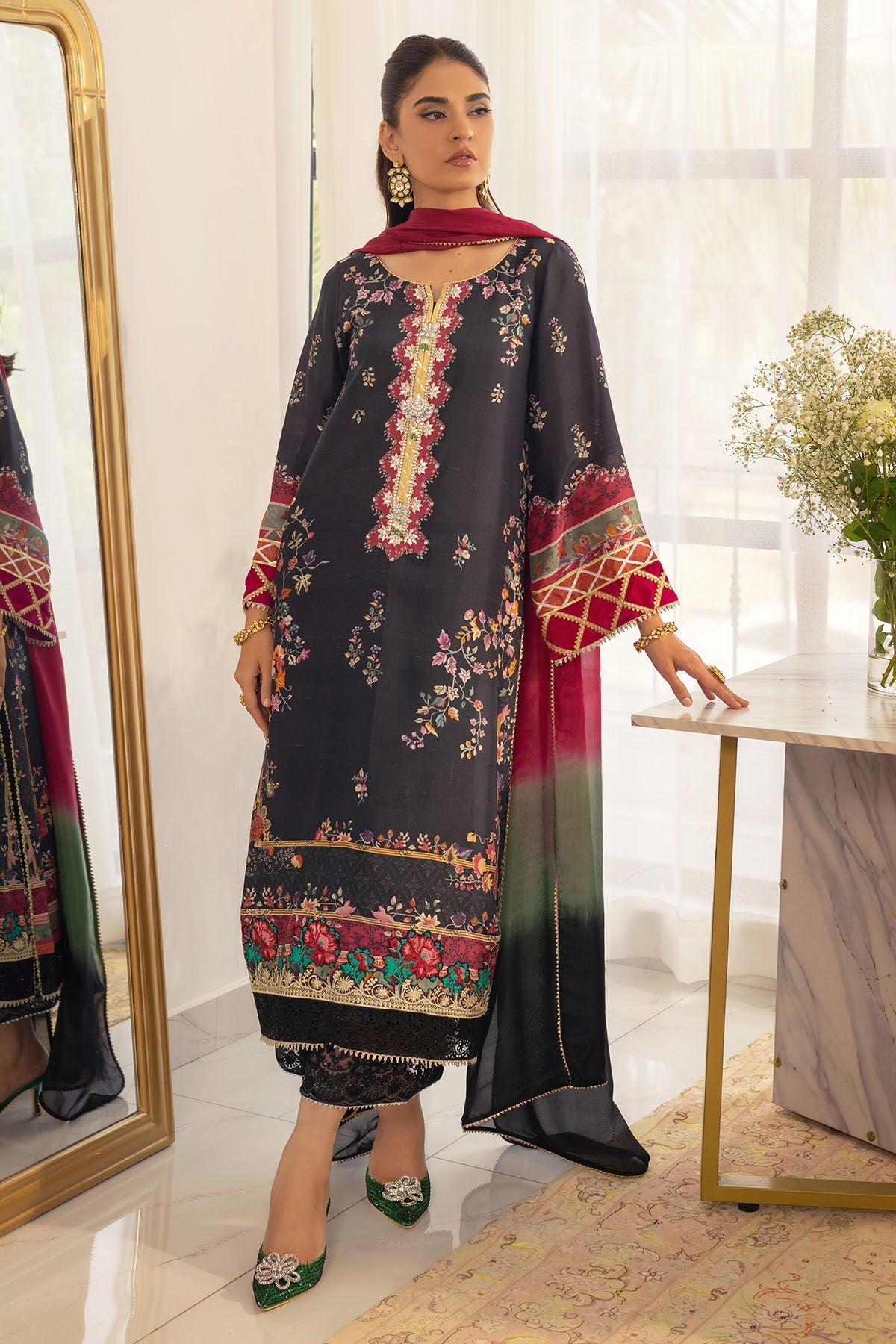 Annus Abrar | Luxe Silk Pret | BANIRA - SHIRT AND DUPATTA - House Of Hania
