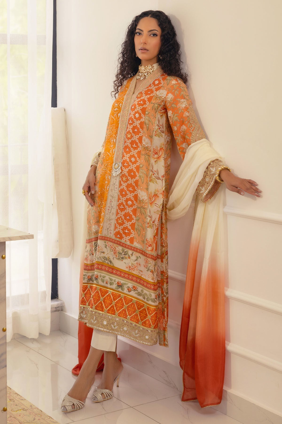 Annus Abrar | Luxe Silk Pret | LAMYA - SHIRT AND DUPATTA - House Of Hania