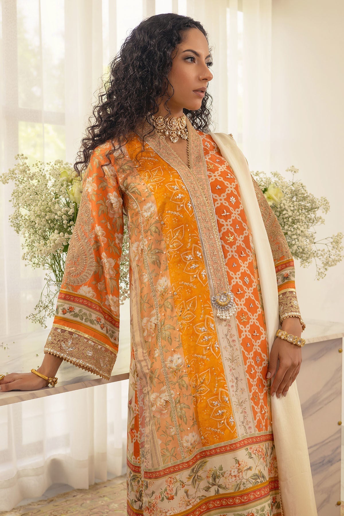 Annus Abrar | Luxe Silk Pret | LAMYA - SHIRT AND DUPATTA - House Of Hania
