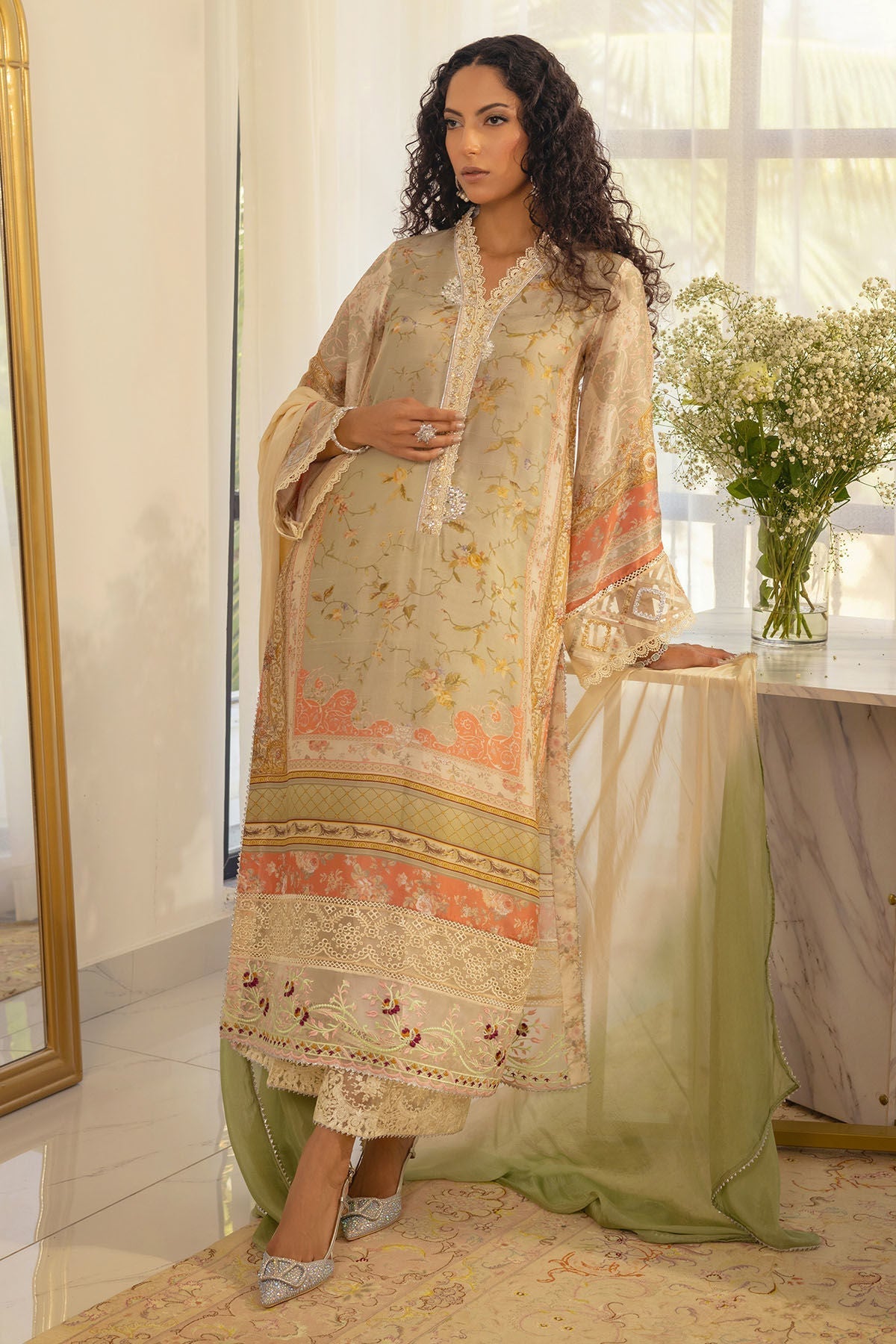 Annus Abrar | Luxe Silk Pret | RESHMA-SHIRT AND DUPATTA - House Of Hania