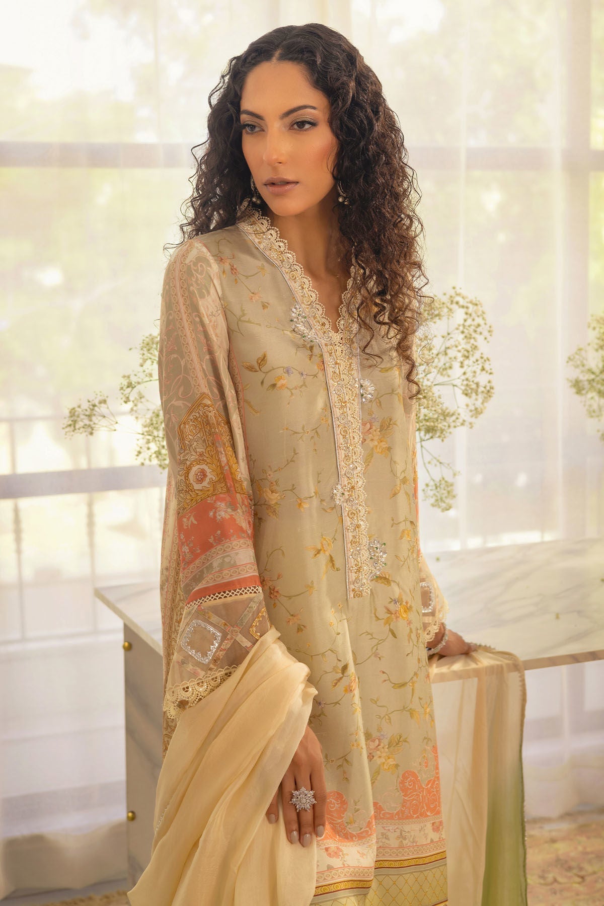 Annus Abrar | Luxe Silk Pret | RESHMA-SHIRT AND DUPATTA - House Of Hania