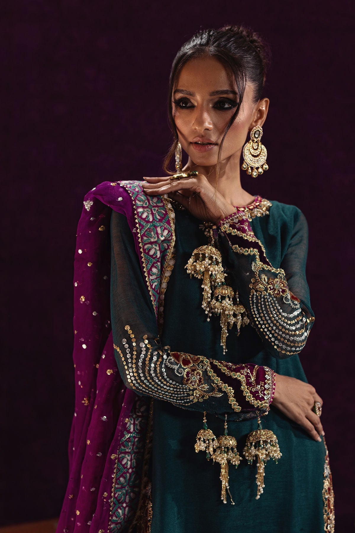 Annus Abrar | Mirha Winter Velour | Lila - House Of Hania