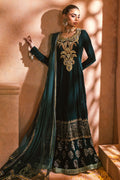 Annus Abrar | Mirha Winter Velour | Nirma Kalidar (Kalidar, Pants and Dupatta) - House Of Hania