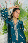 Annus Abrar | Sehr Eid Luxe | Izali Deep Teal - House Of Hania