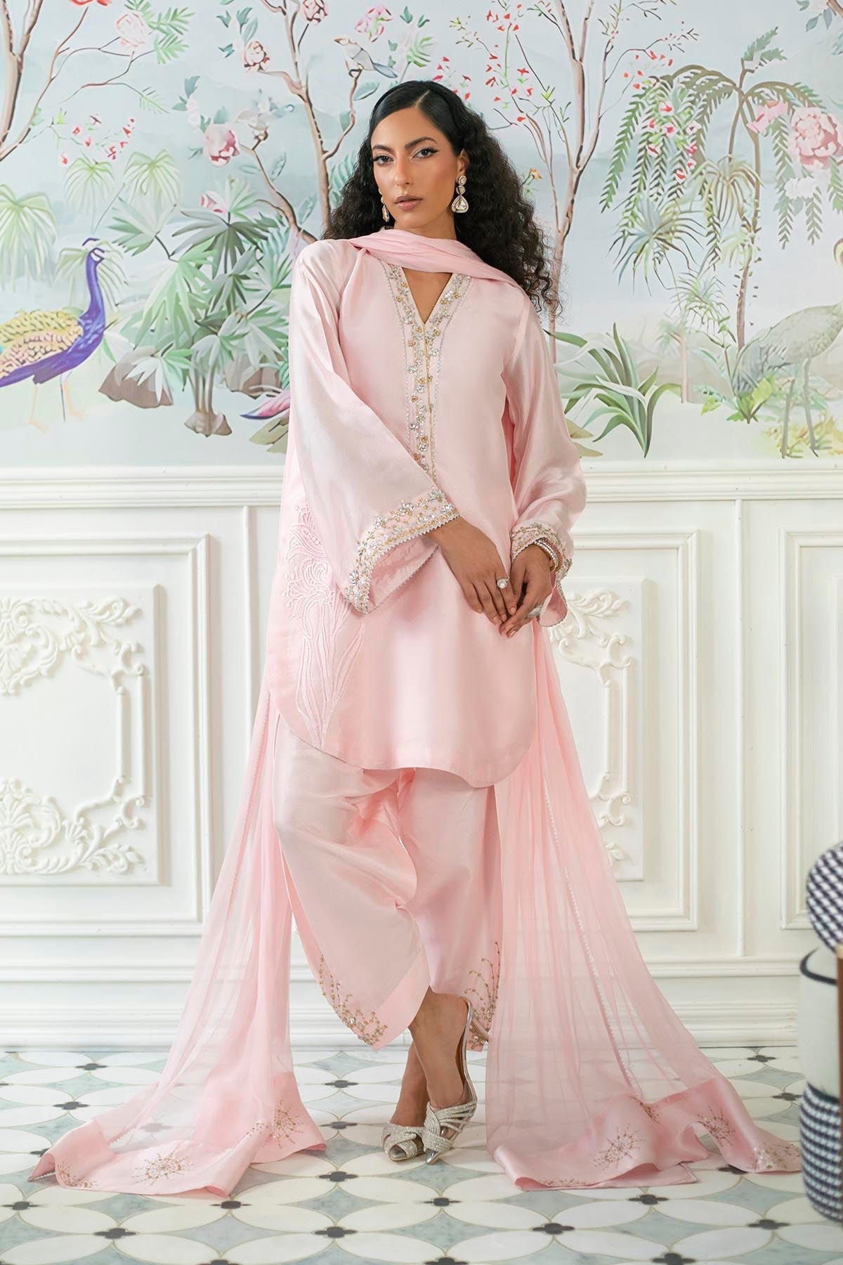 Annus Abrar | Sehr Eid Luxe | Melanie Rose Pink - House Of Hania