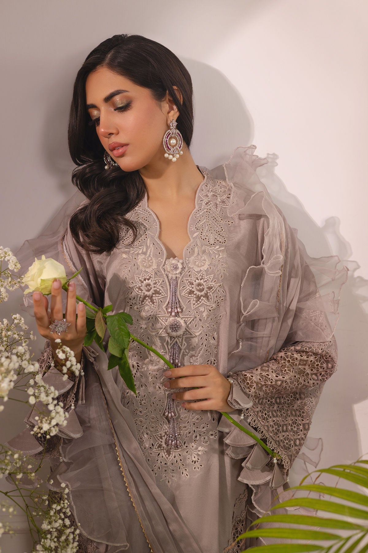 Annus Abrar | Sera Luxury | Ashni - Taupe - House Of Hania