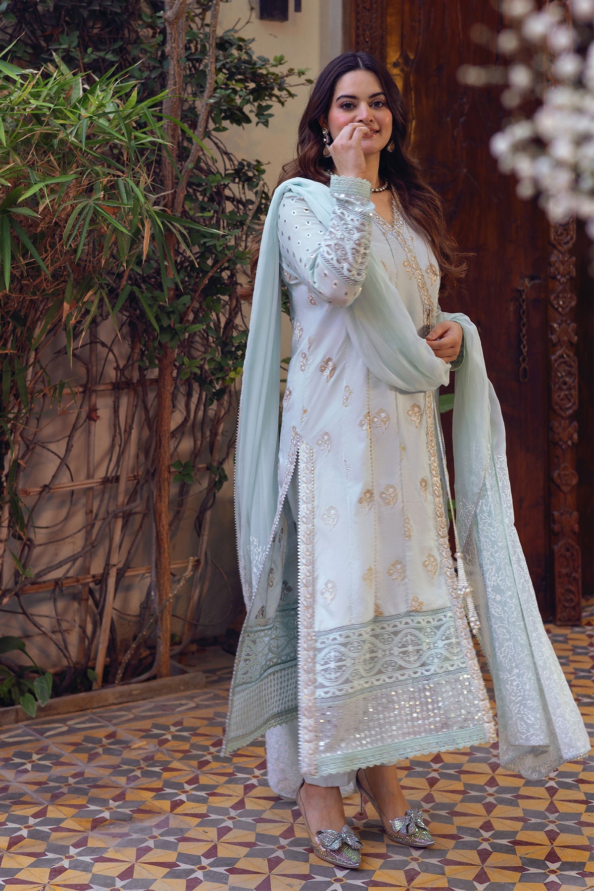 Annus Abrar | The Family Edit 26 | Amora - Shirt, Pants and Dupatta - House Of Hania