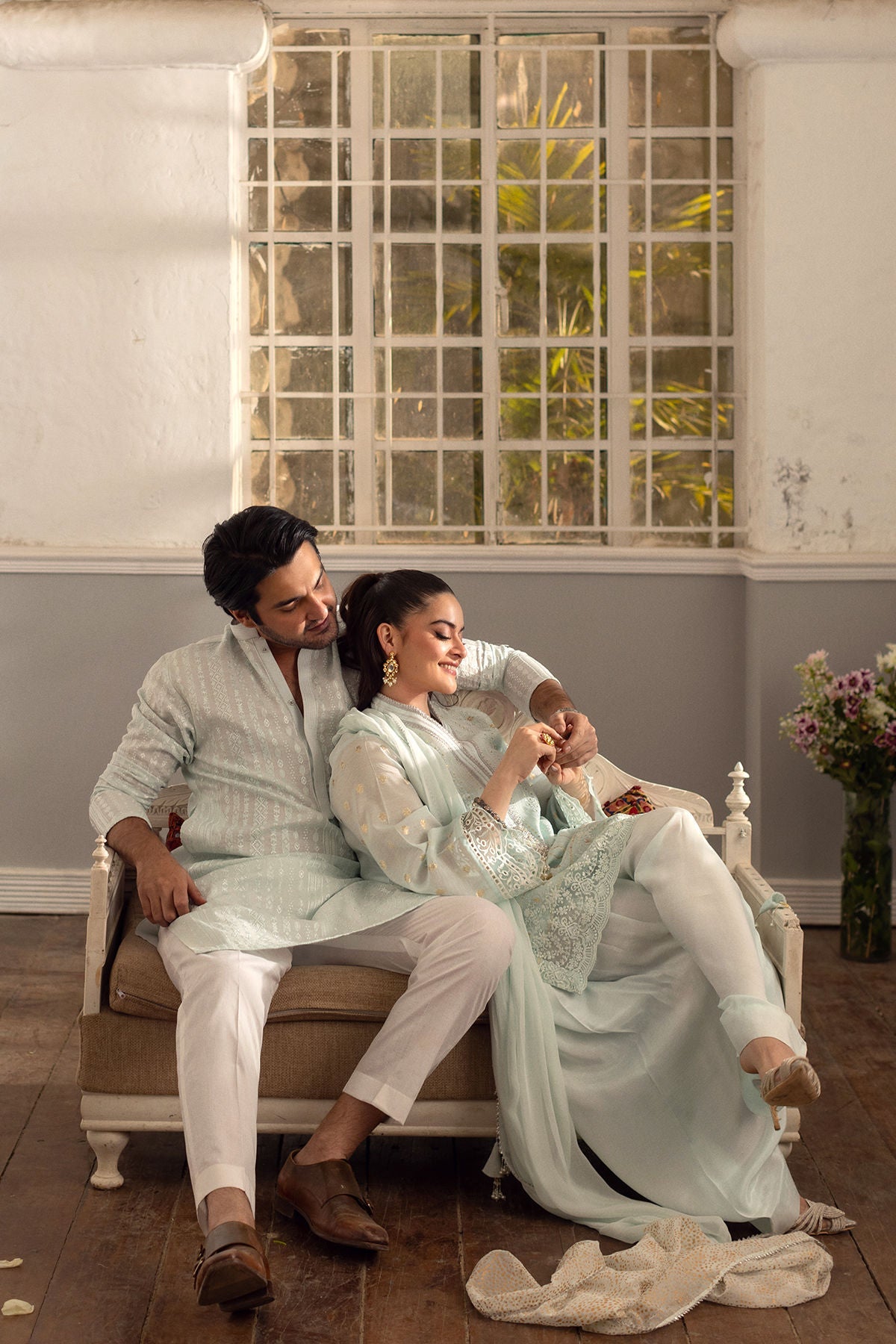 Annus Abrar | The Family Edit 26 | Aqs ( Shirt, Pants And Dupatta) - House Of Hania