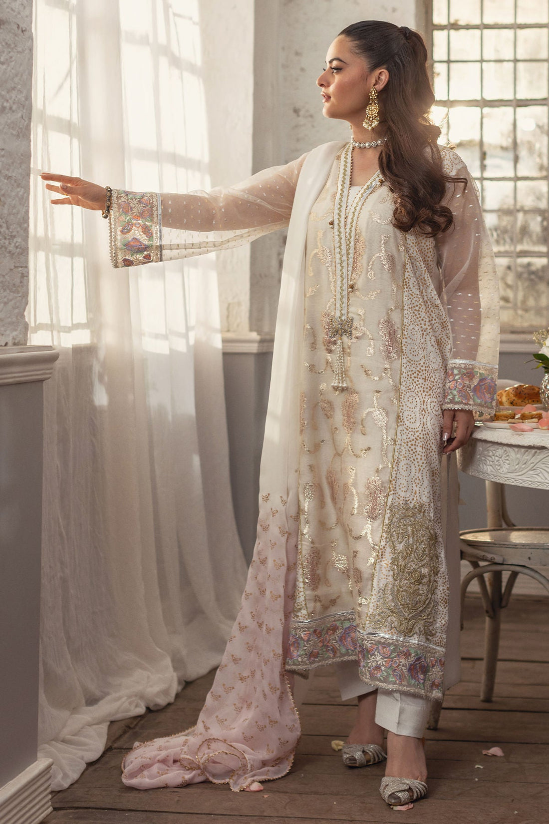 Annus Abrar | The Family Edit 26 | Iriqa ( Shirt, Pants And Dupatta) - House Of Hania