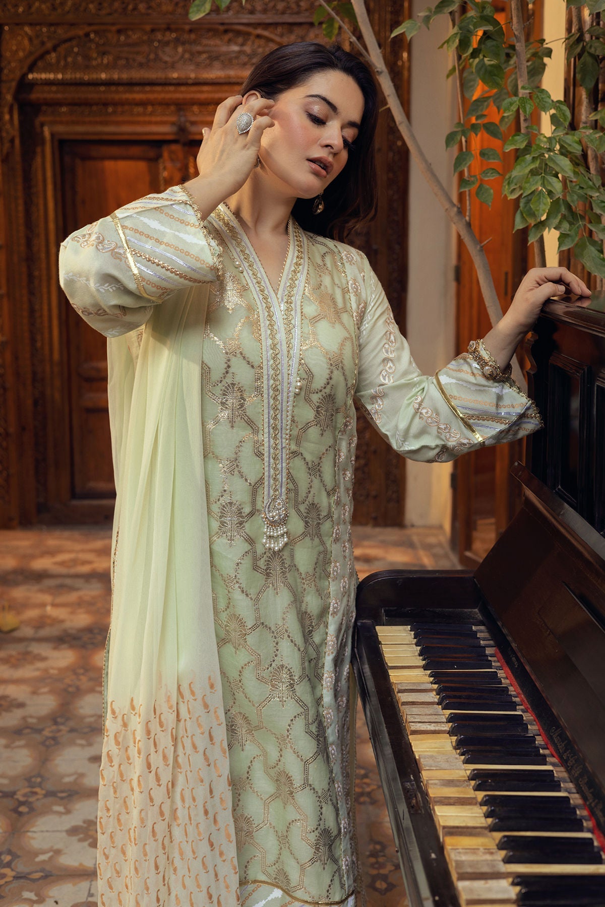 Annus Abrar | The Family Edit 26 | Sera - Shirt, Pants and Dupatta - House Of Hania