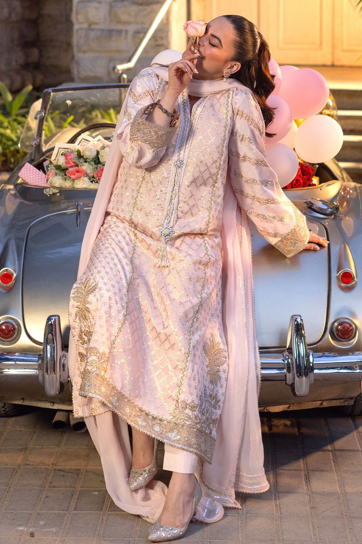 Annus Abrar | The Family Edit 26 | Sirha ( Shirt, Pants And Dupatta) - House Of Hania