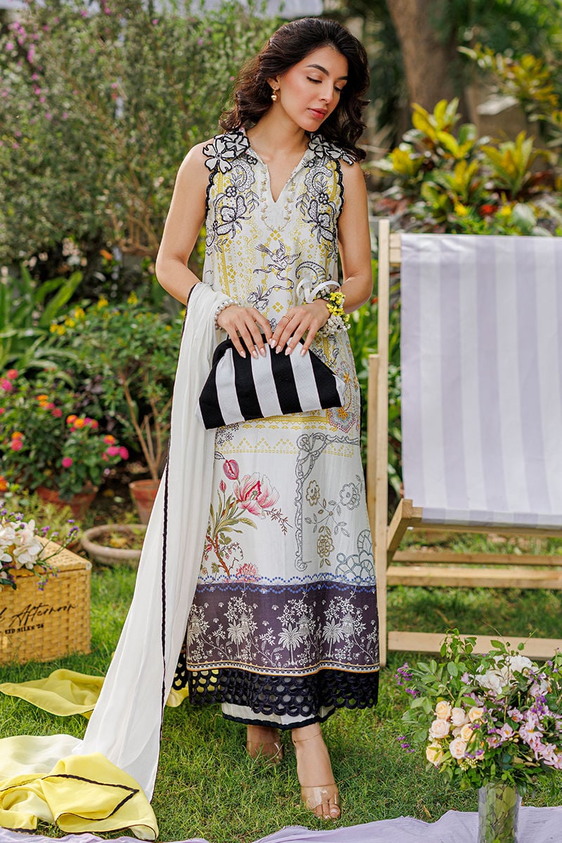 Ansab Jahangir | A Silk Afternoon Luxury Eid Silks 26 | Honeydew - House Of Hania