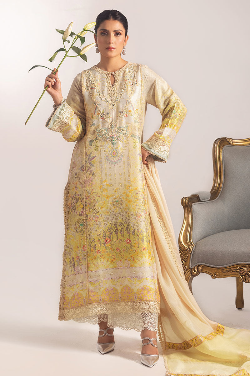 Ansab Jahangir | Digital Silk | Alyssa Shirt and Dupatta - House Of Hania