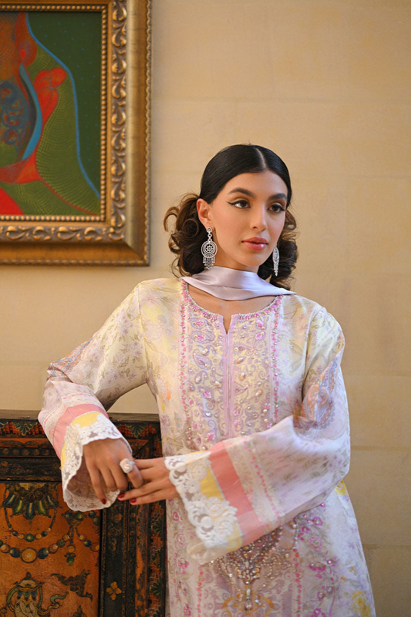 Ansab Jahangir | Digital Silk | Ciel Kaftan - House Of Hania