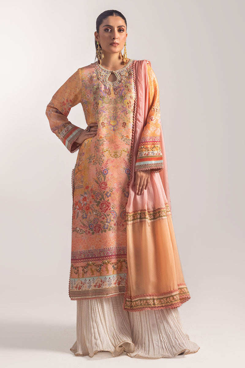 Ansab Jahangir | Digital Silk | Elora Shirt and Dupatta - House Of Hania