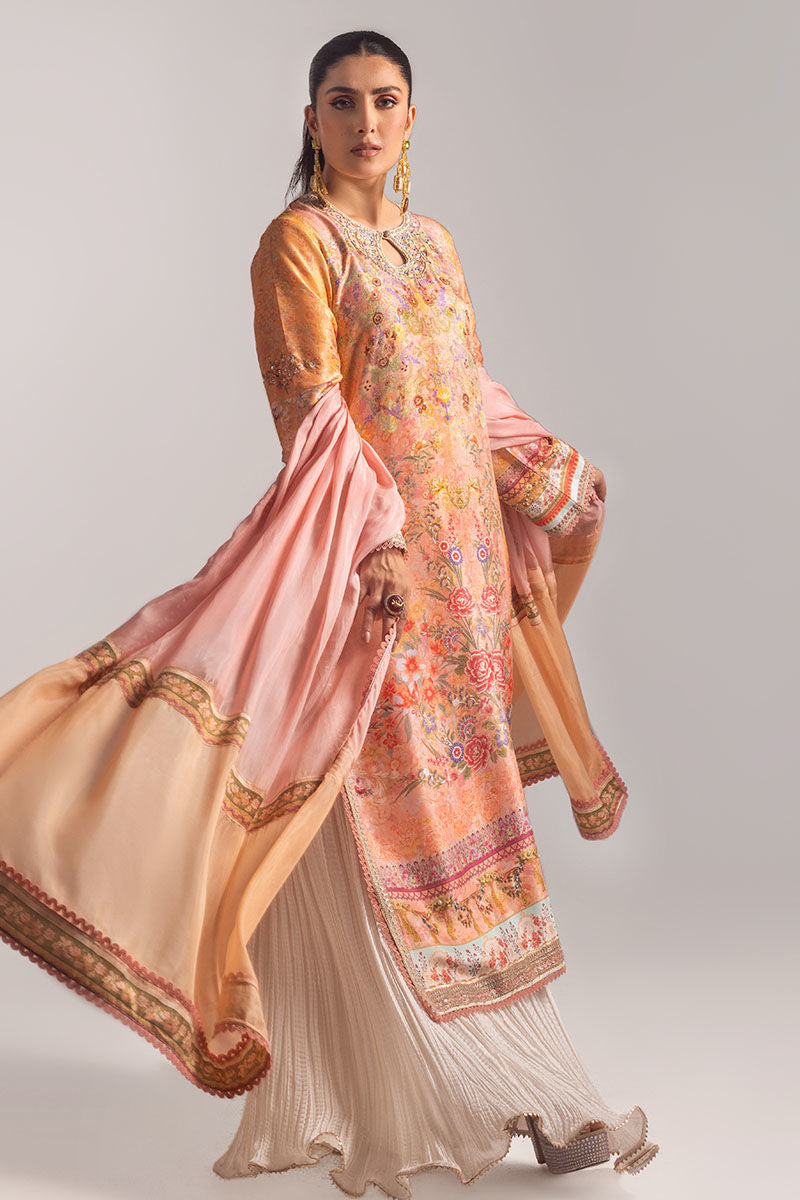 Ansab Jahangir | Digital Silk | Elora Shirt and Dupatta - House Of Hania