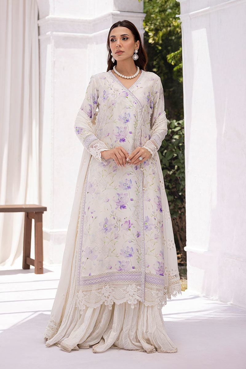 Ansab Jahangir | Digital Silk | Lila Shirt And Dupatta - House Of Hania