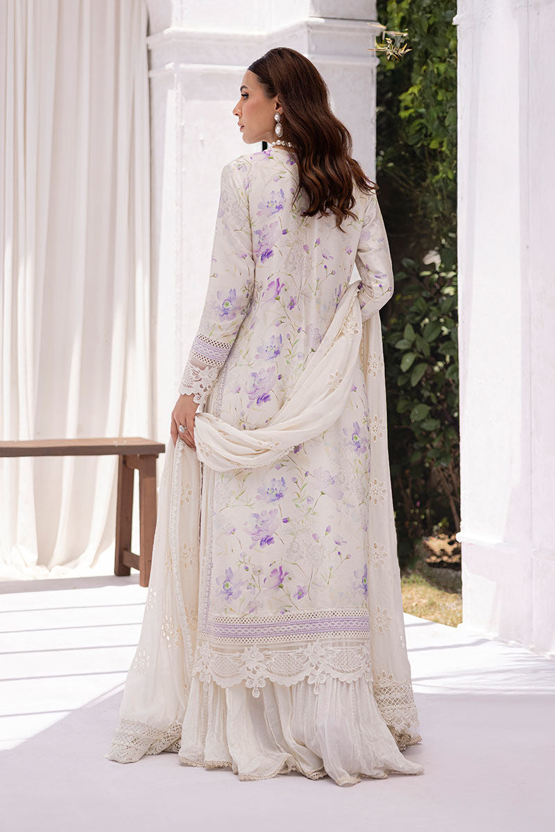 Ansab Jahangir | Digital Silk | Lila Shirt And Dupatta - House Of Hania