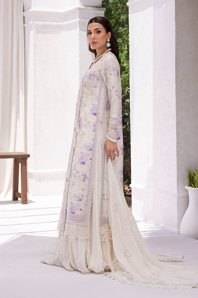 Ansab Jahangir | Digital Silk | Lila Shirt And Dupatta - House Of Hania