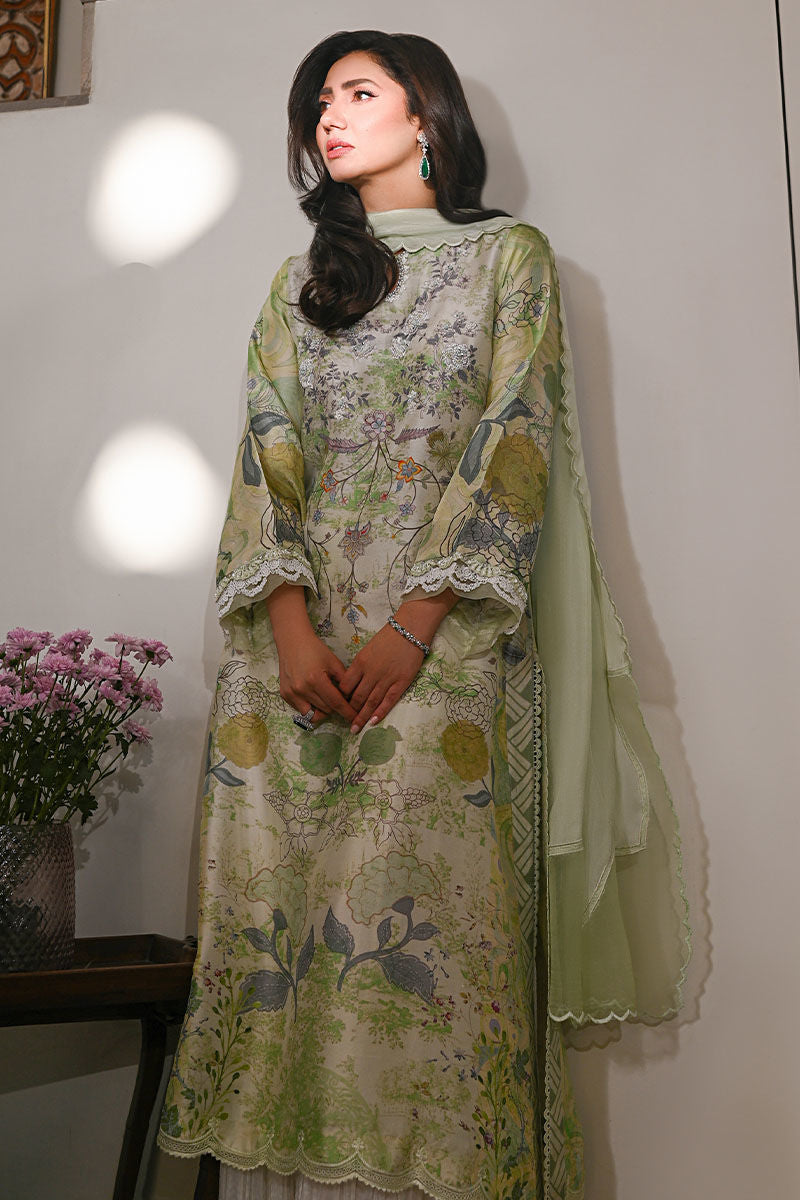 Ansab Jahangir | Digital Silk | Lyra Shirt and Dupatta - House Of Hania