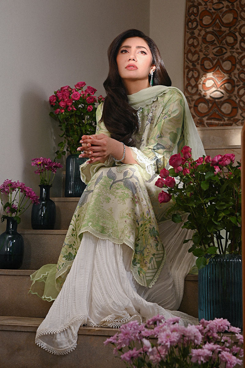 Ansab Jahangir | Digital Silk | Lyra Shirt and Dupatta - House Of Hania
