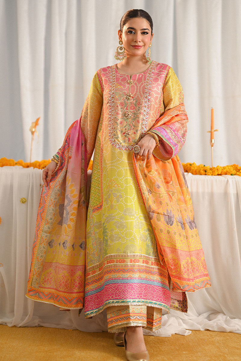 Ansab Jahangir | Digital Silk | Miraal Shirt and Dupatta - House Of Hania