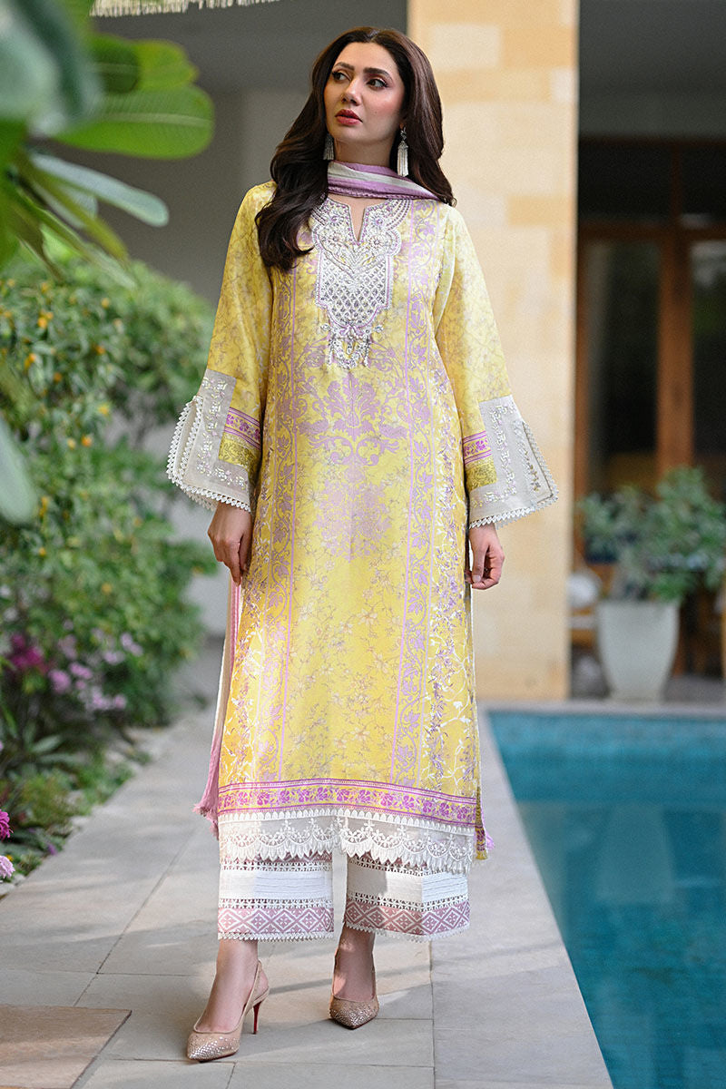 Ansab Jahangir | Digital Silk | Paloma Shirt and Dupatta - House Of Hania