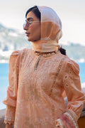 Ansab Jahangir | Zoha Luxury Lawn 25 | Alluring Apricot - House Of Hania