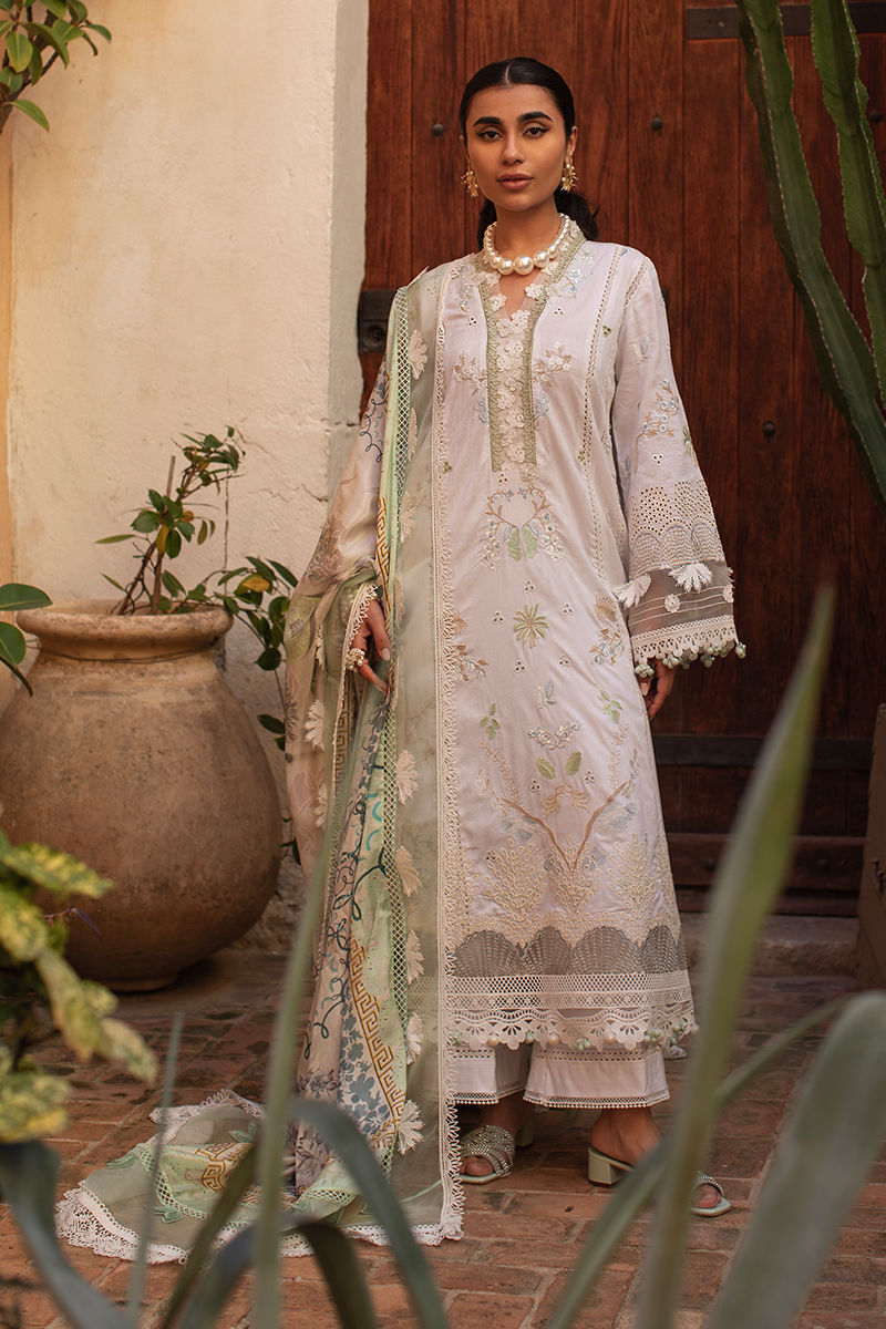 Ansab Jahangir | Zoha Luxury Lawn 25 | Baby’s Breath - House Of Hania