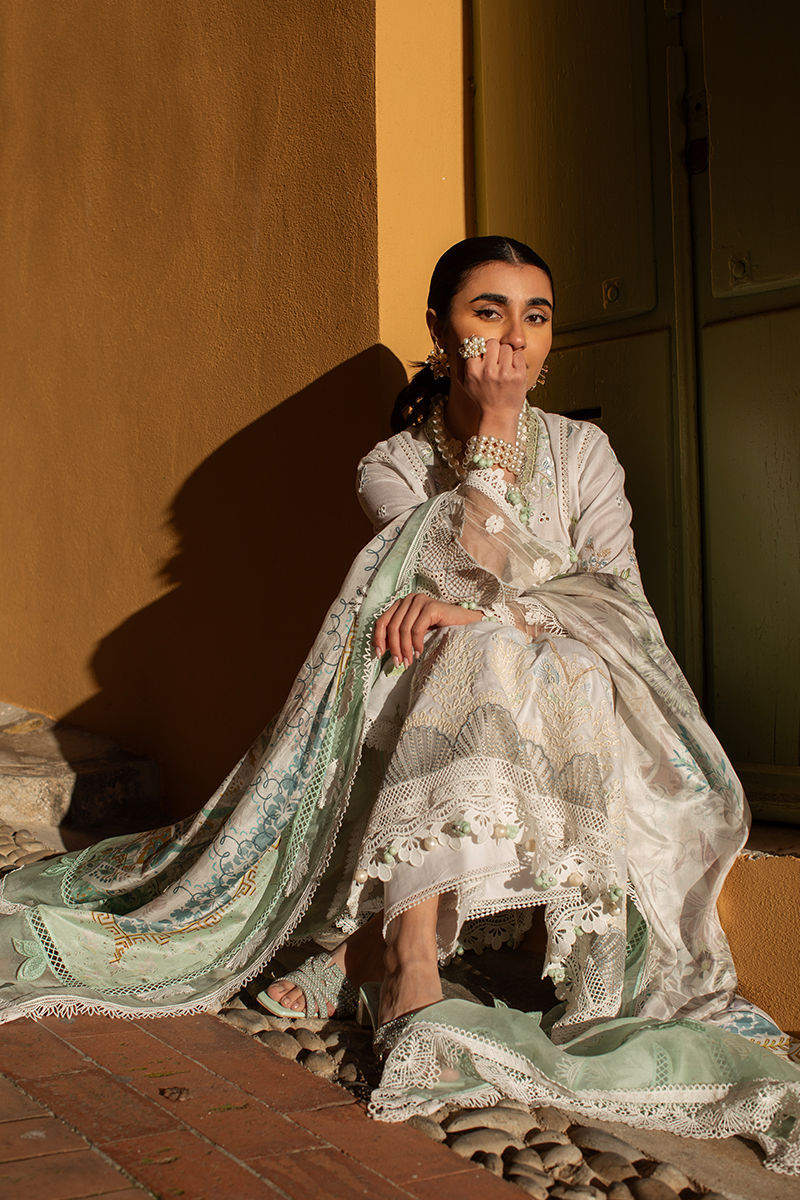 Ansab Jahangir | Zoha Luxury Lawn 25 | Baby’s Breath - House Of Hania