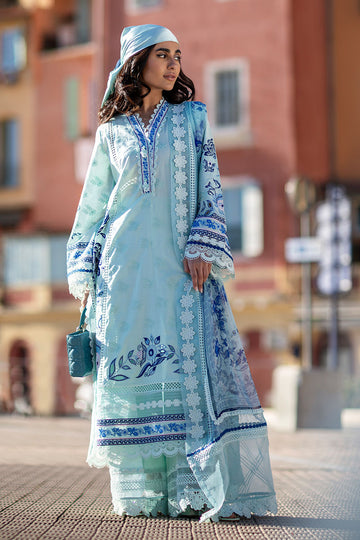 Ansab Jahangir | Zoha Luxury Lawn 25 | Blue Bell - House Of Hania