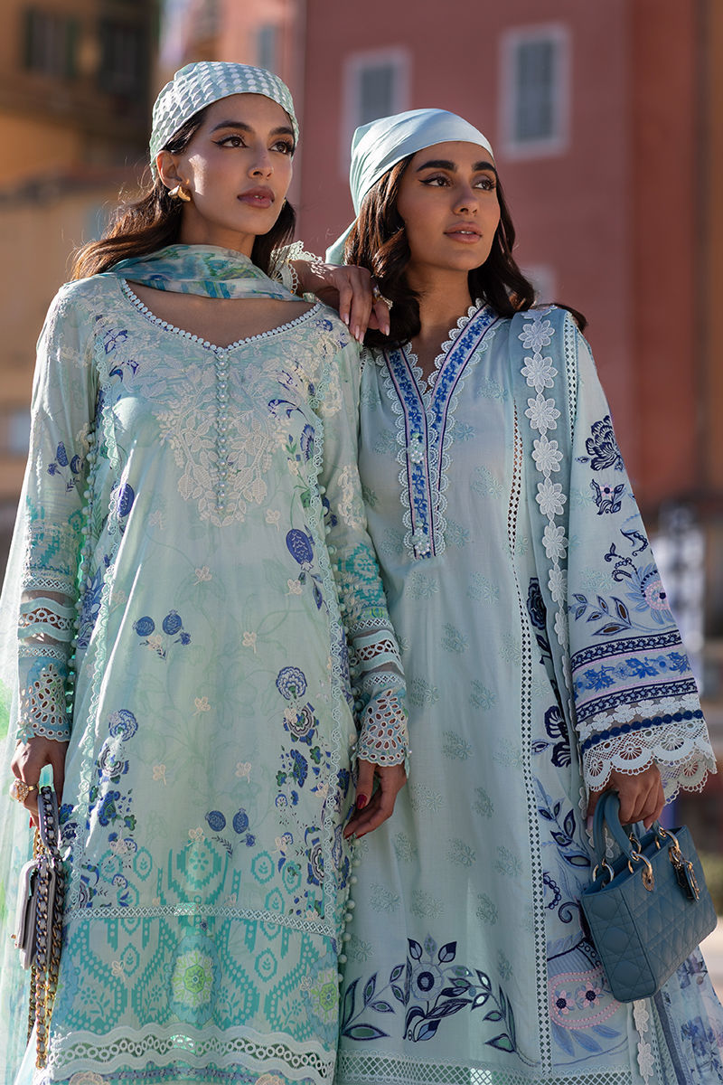 Ansab Jahangir | Zoha Luxury Lawn 25 | Blue Bell - House Of Hania