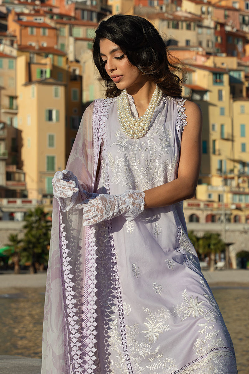Ansab Jahangir | Zoha Luxury Lawn 25 | French Lavender - House Of Hania
