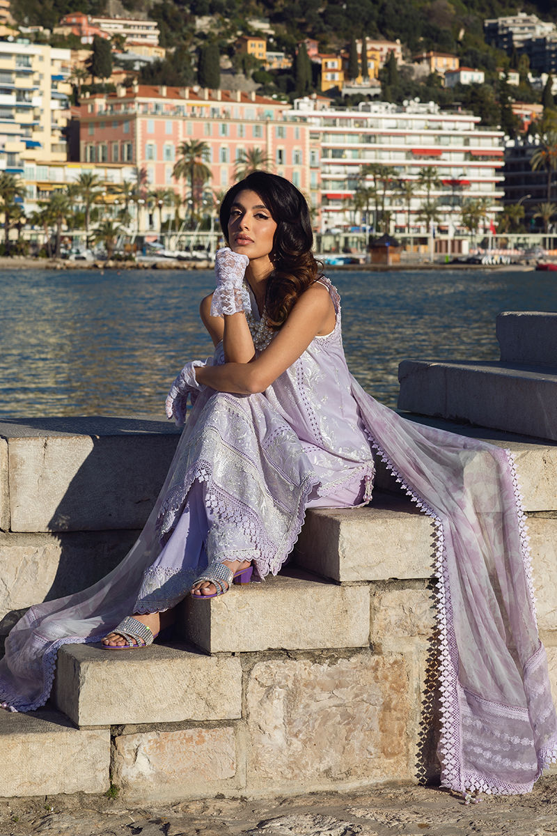 Ansab Jahangir | Zoha Luxury Lawn 25 | French Lavender - House Of Hania