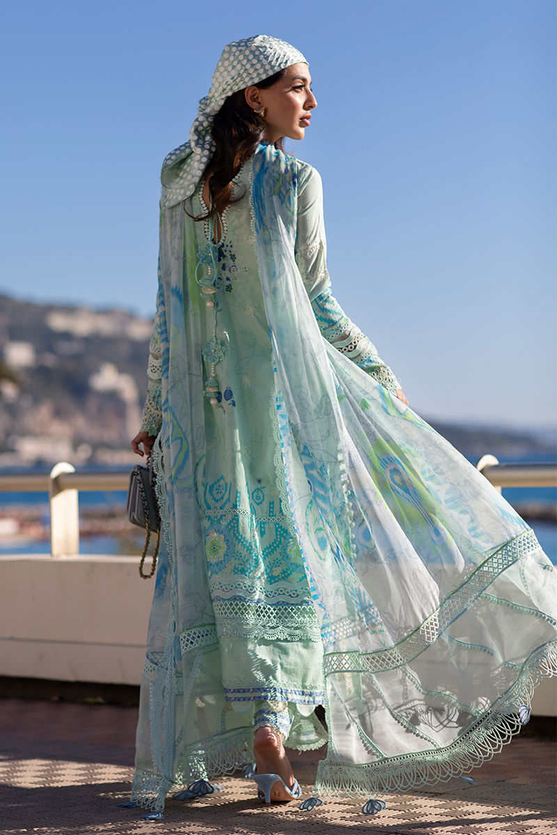 Ansab Jahangir | Zoha Luxury Lawn 25 | Ice Crystal - House Of Hania