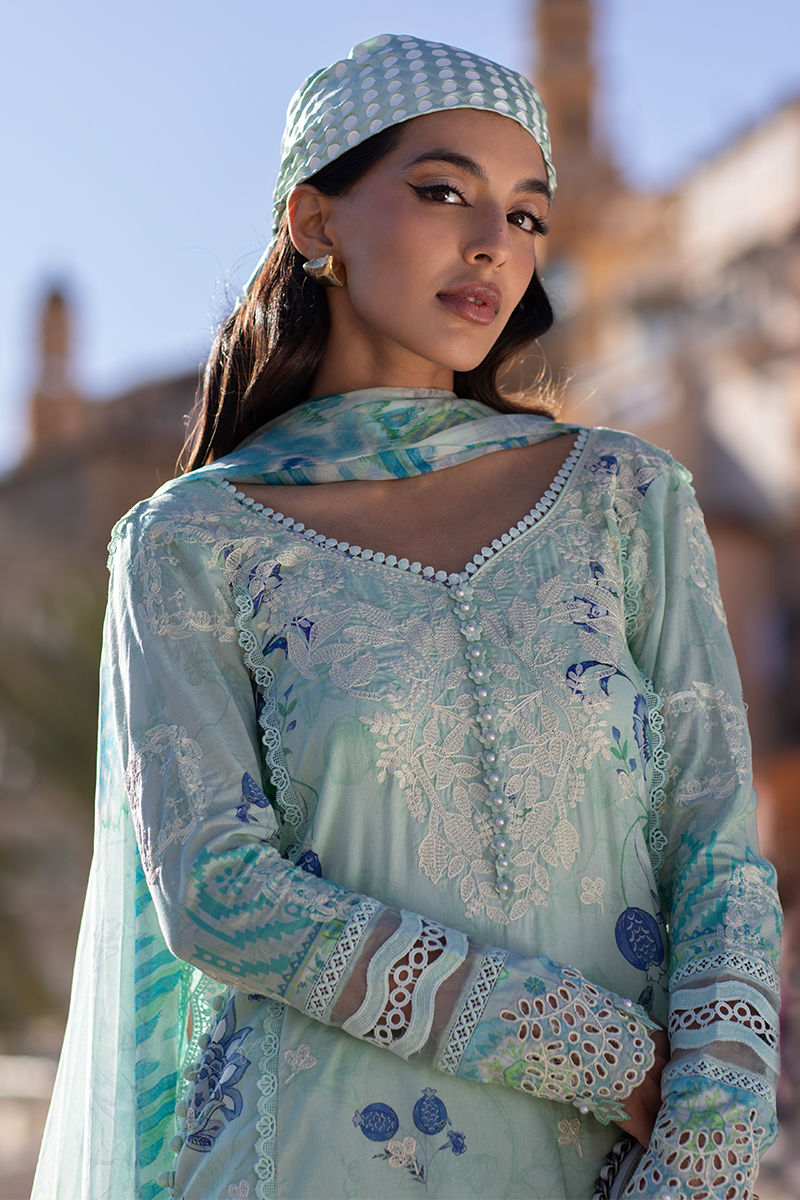 Ansab Jahangir | Zoha Luxury Lawn 25 | Ice Crystal - House Of Hania