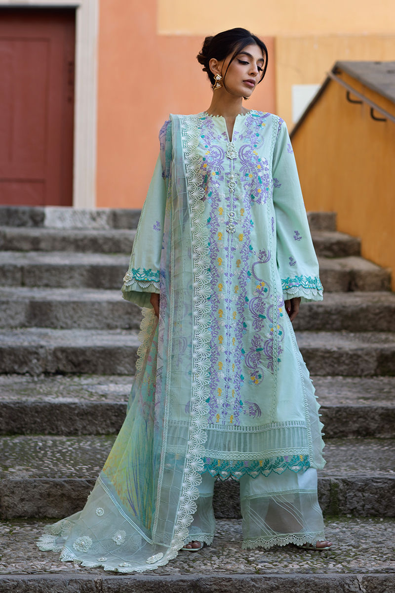 Ansab Jahangir | Zoha Luxury Lawn 25 | Misty Jade - House Of Hania