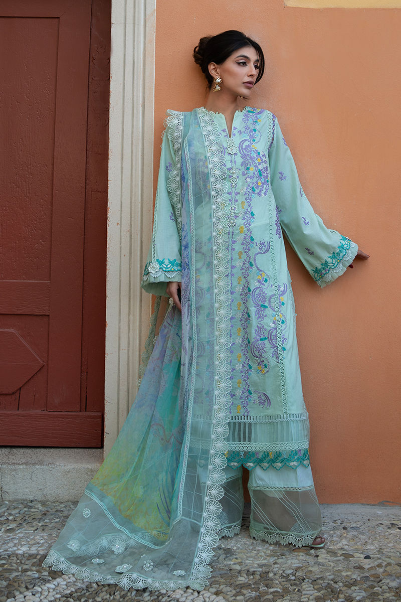 Ansab Jahangir | Zoha Luxury Lawn 25 | Misty Jade - House Of Hania