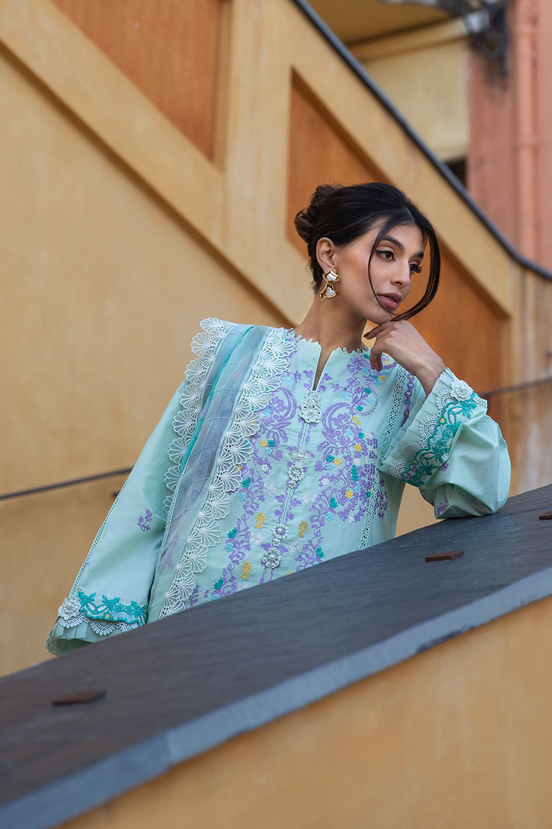 Ansab Jahangir | Zoha Luxury Lawn 25 | Misty Jade - House Of Hania