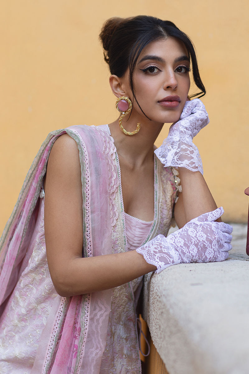 Ansab Jahangir | Zoha Luxury Lawn 25 | Pearl Pink - House Of Hania